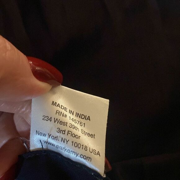 Parker Navy Blue silk Embroidered/beaded Women's bomber jacket , L - Picture 12 of 12